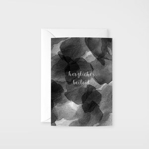 Carte pliante Sincères condoléances avec enveloppe blanche - carte de deuil, carte de condoléances