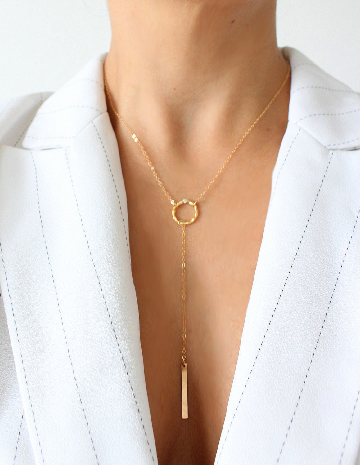 Skinny Bar Necklace Bar Drop Necklace Dainty Gold Y Etsy
