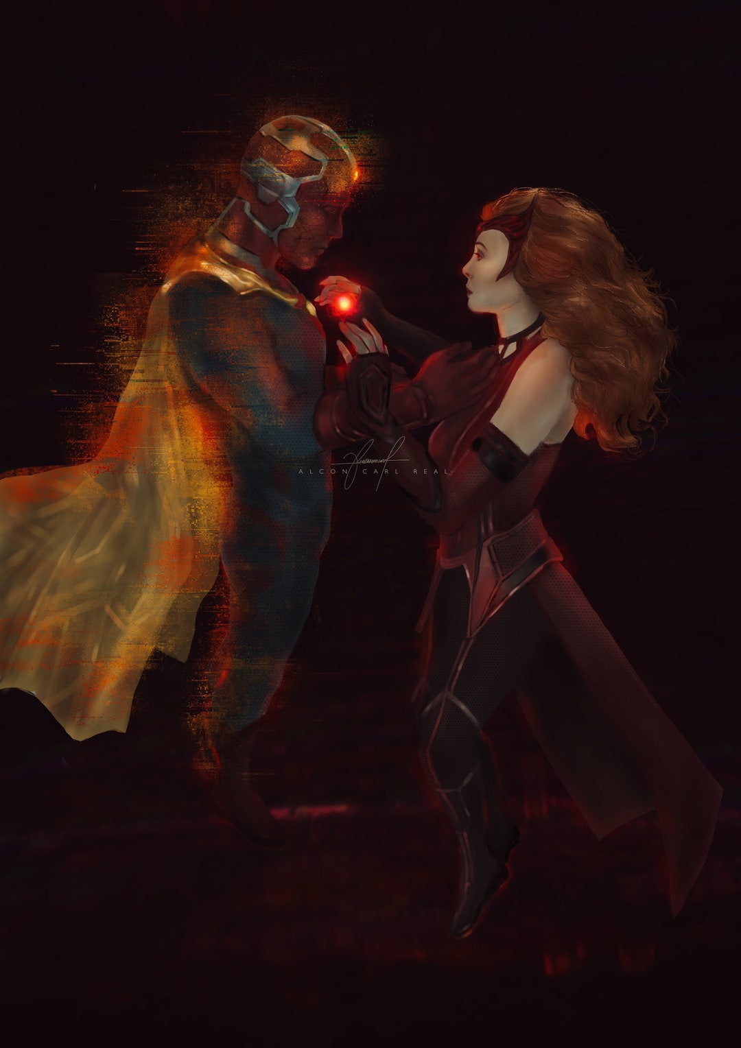 Wandavision Digital Painting Fan Art Wall Painting Scarlet Etsy