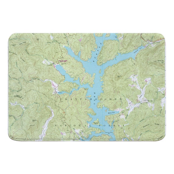 GA Lake Burton GA 1957 Topo Map Memory Foam Floor Mat / Etsy