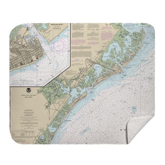 NJ Nautical Wall Chart Made to Order Atlantic City NJ Brigantine Home ...