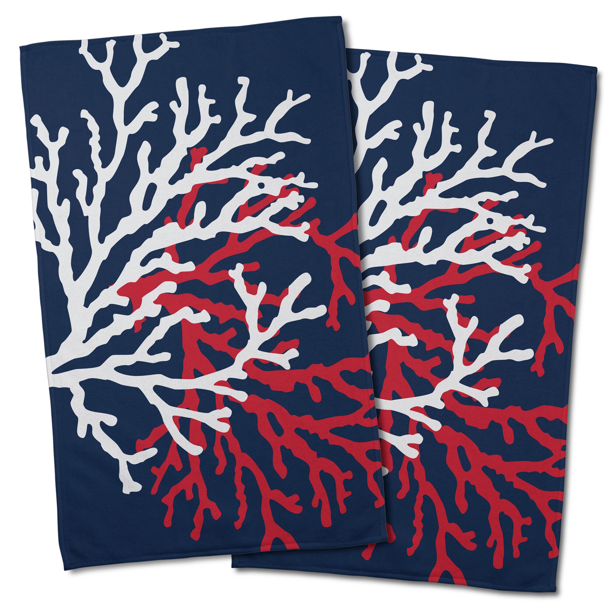Coral Duo Hand Towel S/2 Available in 6 Colors / Made to Etsy