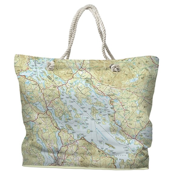 Lake Winnipesaukee NH Topo Map Tote Bag / Made to Order | Etsy