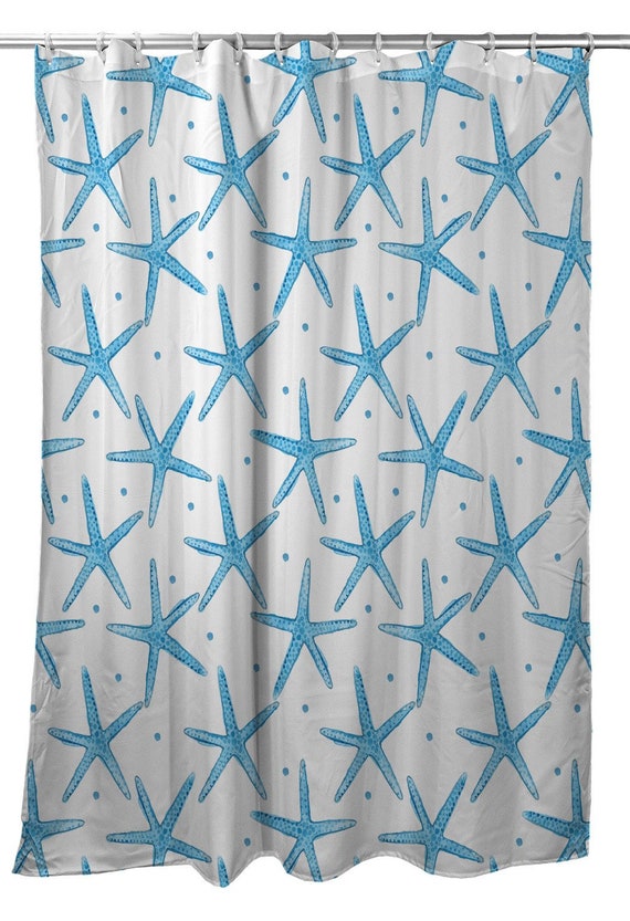 Pencil Starfish Shower Curtain Coastal Shower Curtain Beach Etsy