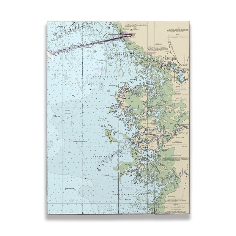 Crystal River Homosassa FL Nautical Chart Sign / Made to | Etsy