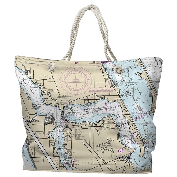 Stuart FL Nautical Chart Tote Bag / Made to Order - Etsy