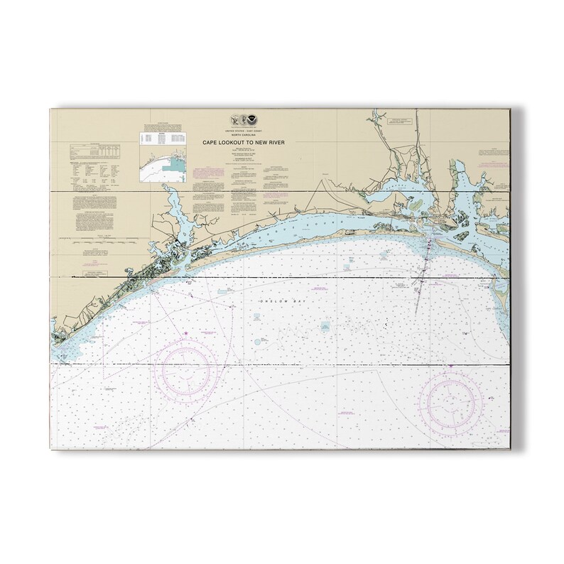 NC: Cape Lookout to New River NC Nautical Chart Sign I / Made - Etsy