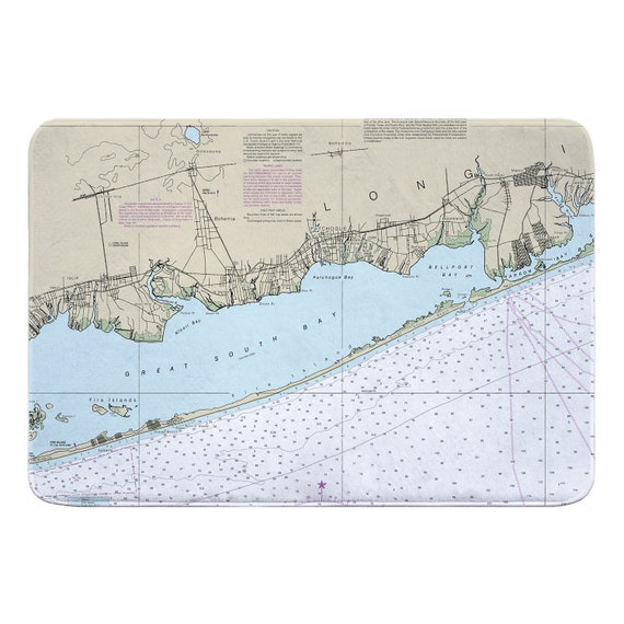 Great South Bay Nautical Chart Ny: Great South Bay Fire Island Ny Nautical Chart Memory | Etsy Canada