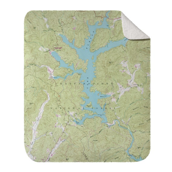 ga-lake-burton-ga-1957-topo-map-throw-blanket-made-to-etsy