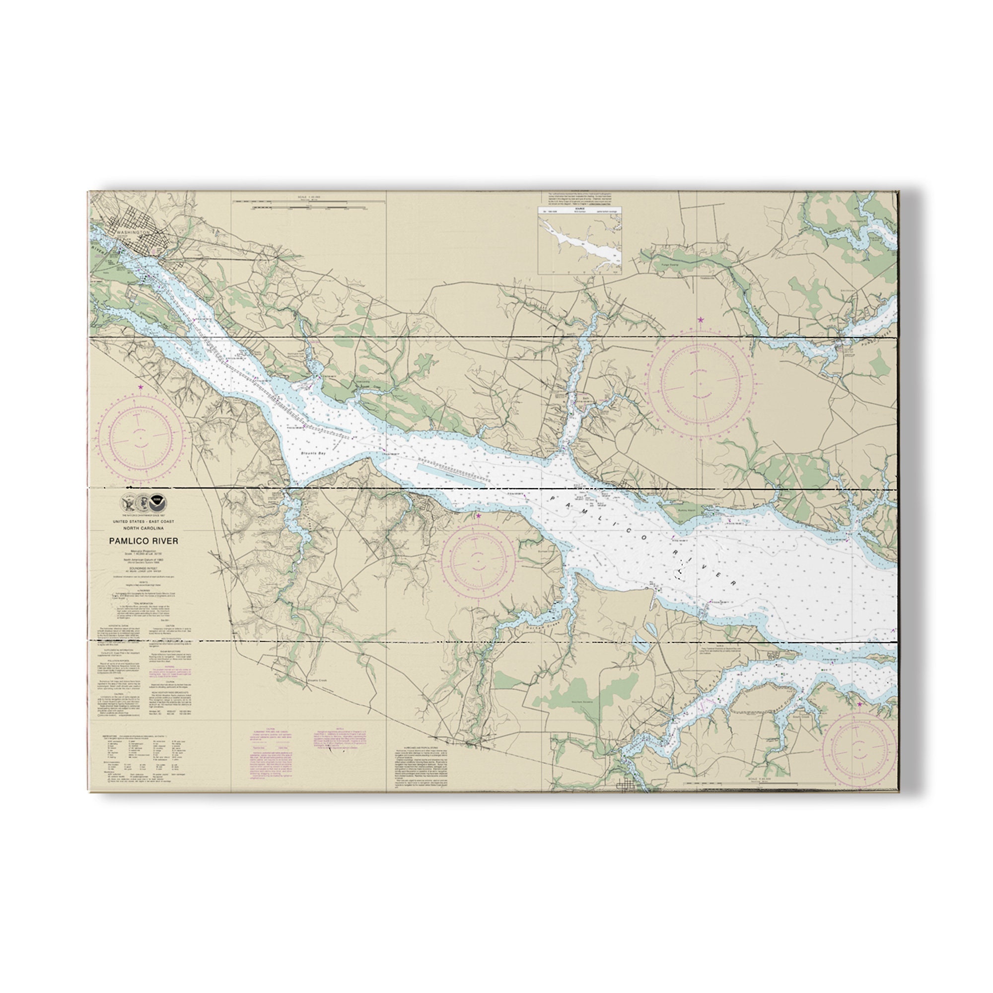Pamlico Sound Nautical Chart Nc: Pamlico River Washington Bath Aurora Nc Nautical Chart | Etsy Uk