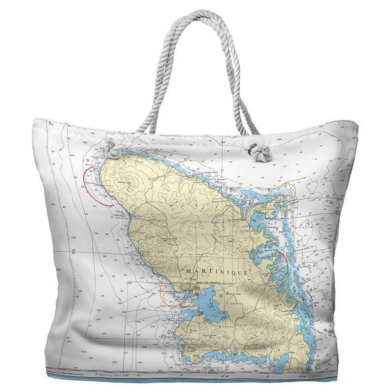discount on wholesale Martinique, West Indies Nautical Chart Tote 