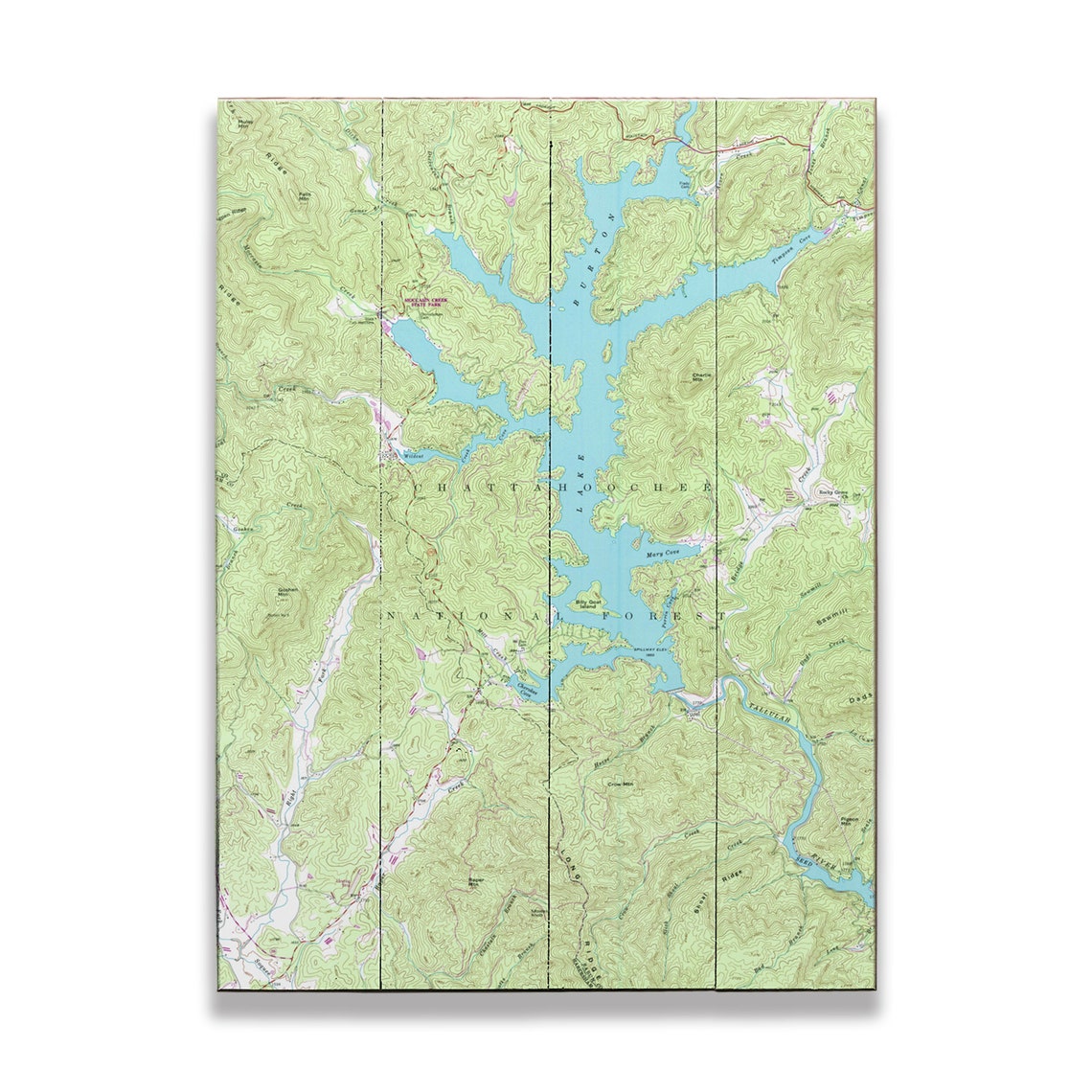 Lake Burton GA 1957 Topo Map Sign Made To Order Etsy