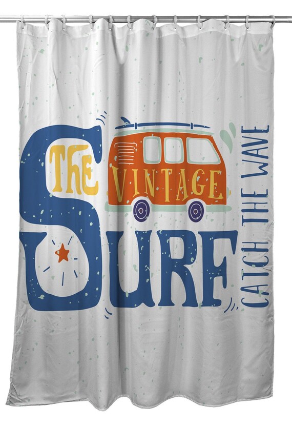 Vintage Surf Van Shower Curtain Surfing Shower Curtain Beach Etsy