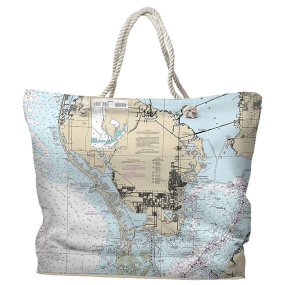 FL: St. Petersburg FL Nautical Chart Tote Bag / Made to Order | Etsy