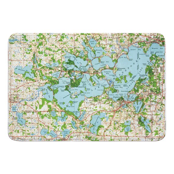 Lake Minnetonka Topographic Map Mn: Lake Minnetonka Mn 1958 Topo Map Memory Foam Floor Mat | Etsy Singapore