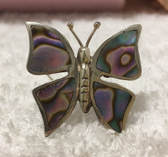 Exquisite Vintage Sterling Silver & ABALONE Shell… - image 4