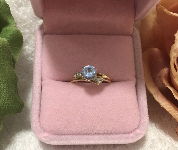 Superb Vintage 1970's 9ct Gold-BLUE TOPAZ & DIAMO… - image 3