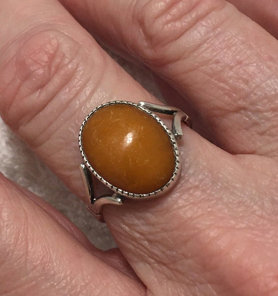 Wonderful Vintage Solid 830 Silver and Butterscot… - image 2