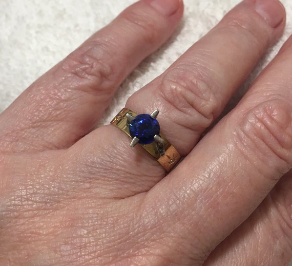 Superb Vintage 1970's 9ct Gold-SAPPHIRE CZ & DIAM… - image 5