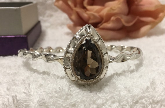 Beautiful Quality Vintage Sterling Silver & SMOKY… - image 1