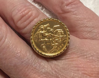Bent half hotsell sovereign ring