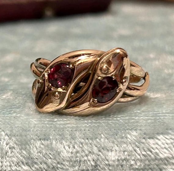 Magnificent Antique Vintage 9ct Gold-double Headed SNAKE Ring 