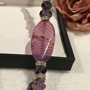 Truly Spectacular Double Strung FLAPPER Length AMETHYST Necklace-Genuine AMETHYST Paired with Amethyst Crystal Beads and Diamante's image 3