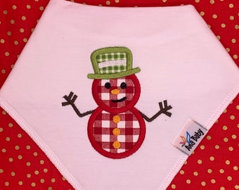 Christmas Holiday Baby Bib- Snowman