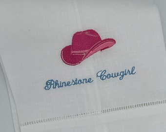 Rhinestone Cowgirl Hand Towel | Dolly Parton | Country | Cowgirl Hat | Housewarming Gift | Birthday Gift