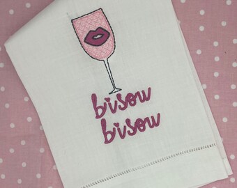 Bisou Bisou ROSÉ Wine Guest Towel | Valentine’s Day | Gift | Feb 14 |