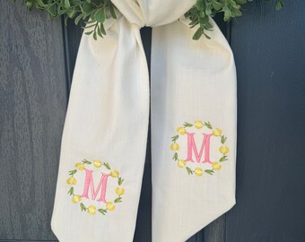 Spring Tulip Wreath Sash
