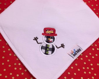 Christmas Holiday Baby Bib- Snowman