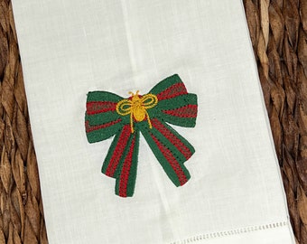Preppy Bow with Bee Guest Towel | Linen| Italian inspired | Housewarming Gift | Hostess Gift | Bar Cart