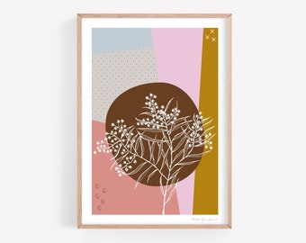 Colourful Australian Wattle Flower Art Print