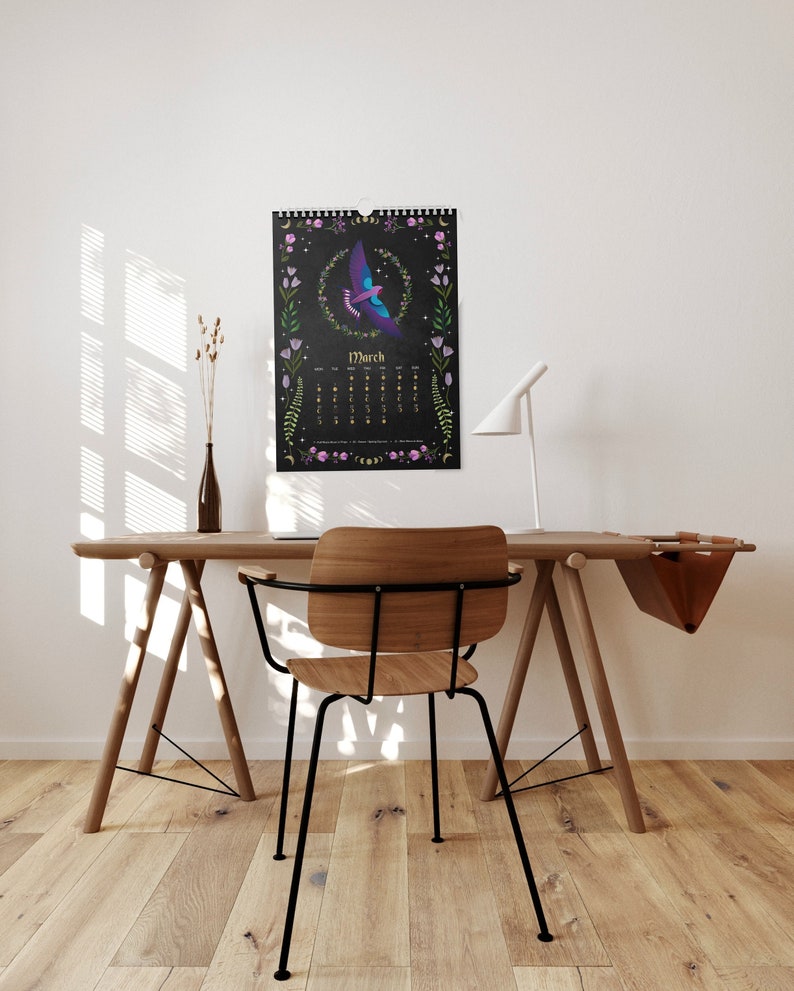 Printable Lunar Calendar 2024 Moon Phases Astrology Zodiac Etsy