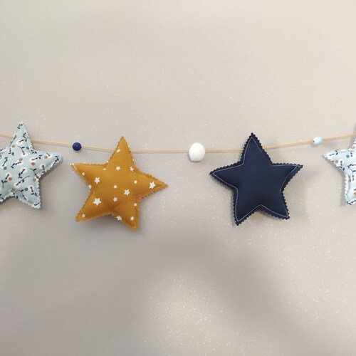 Garland Stars Wall Decoration Star Decoration Yellow Etsy