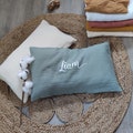 Personalized cotton gauze cushion/nursery school nap cushion. Available in several colors. Organic cotton cushion. product logo