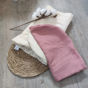 Topponcino Montessori baby organic cotton + tea pink double gauze cover