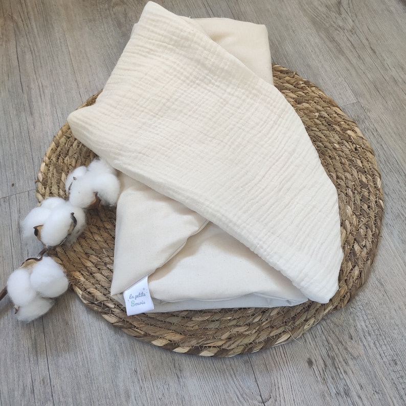Topponcino Montessori baby / organic cotton triple gauze / ecru Plain image 1