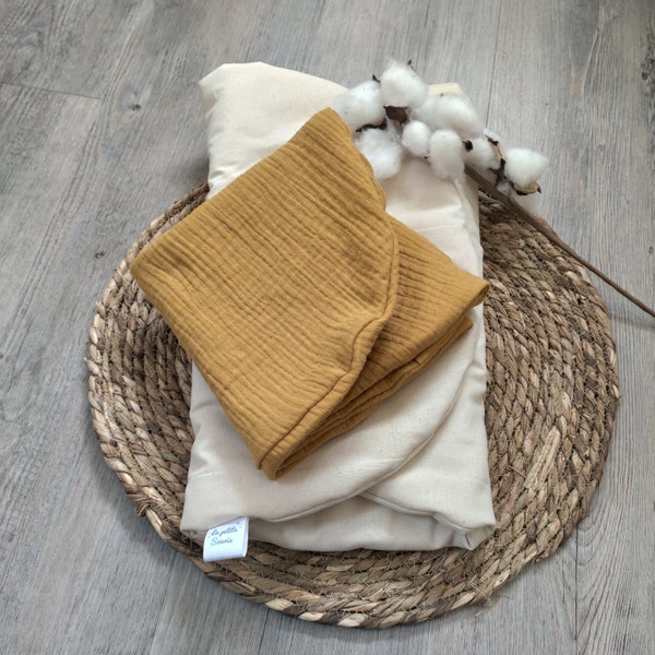 Topponcino Montessori baby / triple organic cotton gauze / mustard yellowUni