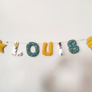 guirnalda letras nombre bebe y niño para personalizar selva habitación bebe decoración regalo nacimiento bautismo
