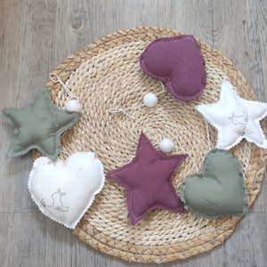 Sterngirlande Dekoration Babyzimmer Thema Hase und Blumen