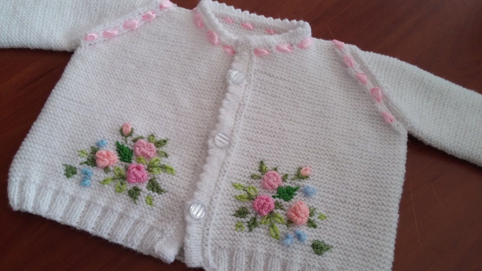 Cardigan with embroidery. Cardigan for the baby. Knitted Etsy