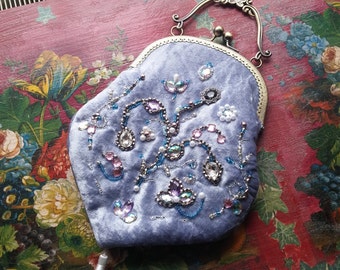 Bag with beadwork and rhinestones.