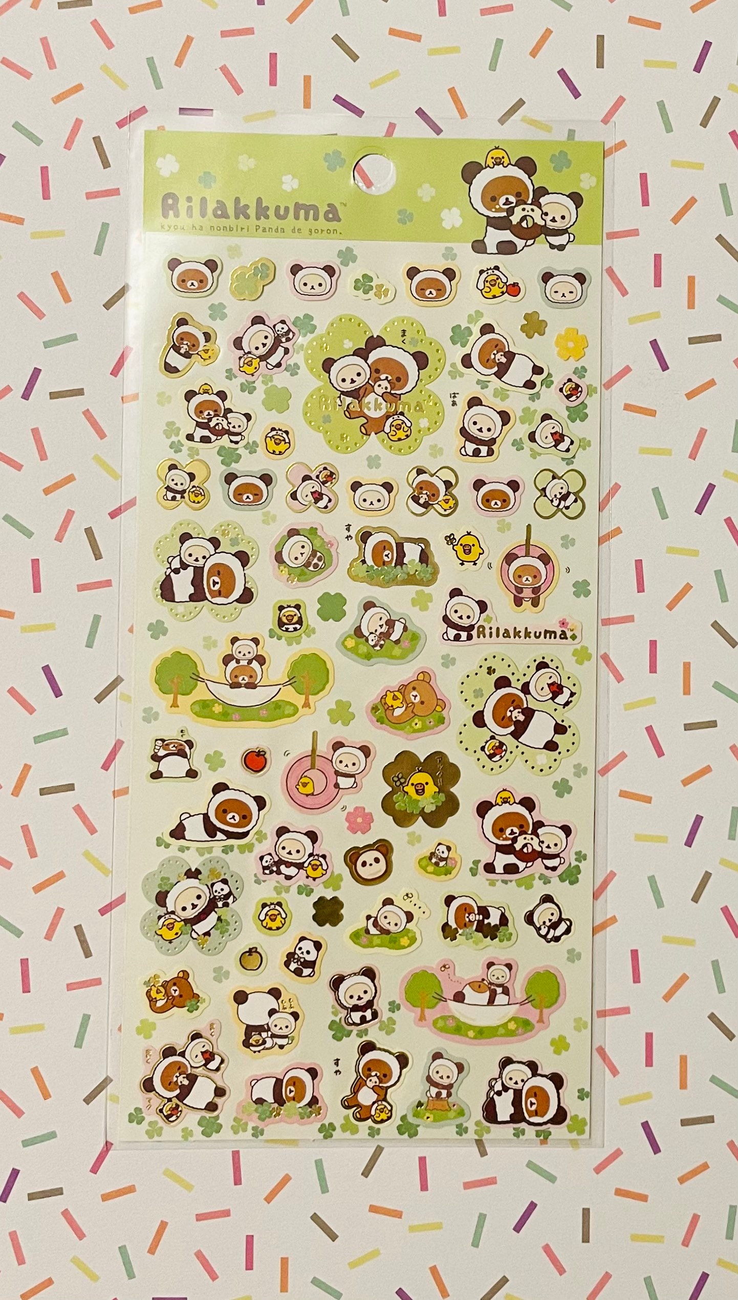 Rilakkuma Panda de Goron Stickers