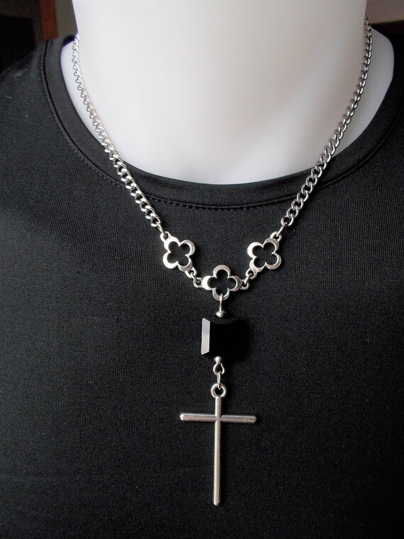 cristal Svarovski Collier gothique avec croix ou clef