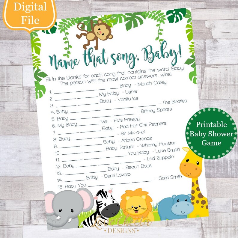 Baby Shower Game Printable Baby Shower Games Name That Song Etsy Baby Shower Game Printable Baby Shower Games Name That Song Etsy