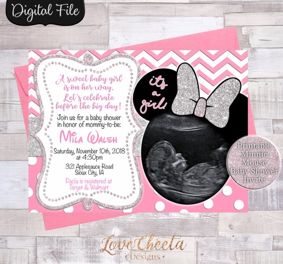 minnie mouse baby shower invitations party city