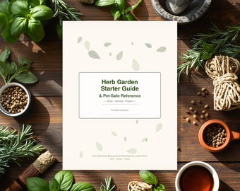 Herb Garden Guide PDF | Pet Safe Herb Reference | Culinary Herbs | Tea Wellness | Botanical Gift