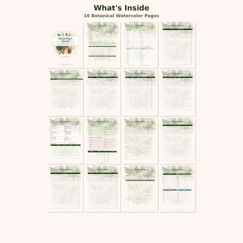 Houseplant Journal Printable PDF | Care Planner Tracker | Pet Safe Guide | Botanical Gift image 9